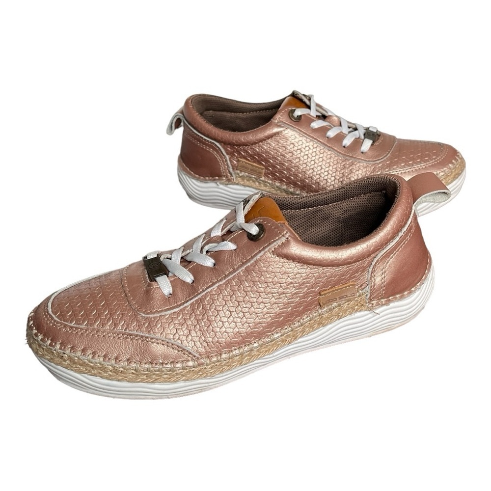Lobo Solo Comfort Rose Gold Leather Sneakers | Women’s 9.5 | Espadrille Sole
